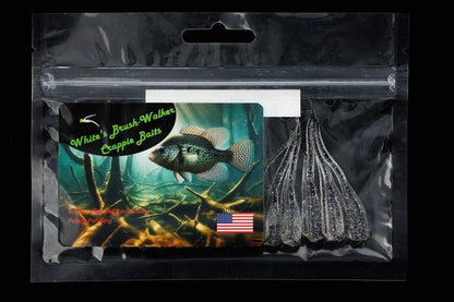 Smoke with Silver Flake Brush-Walker Crappie Lure