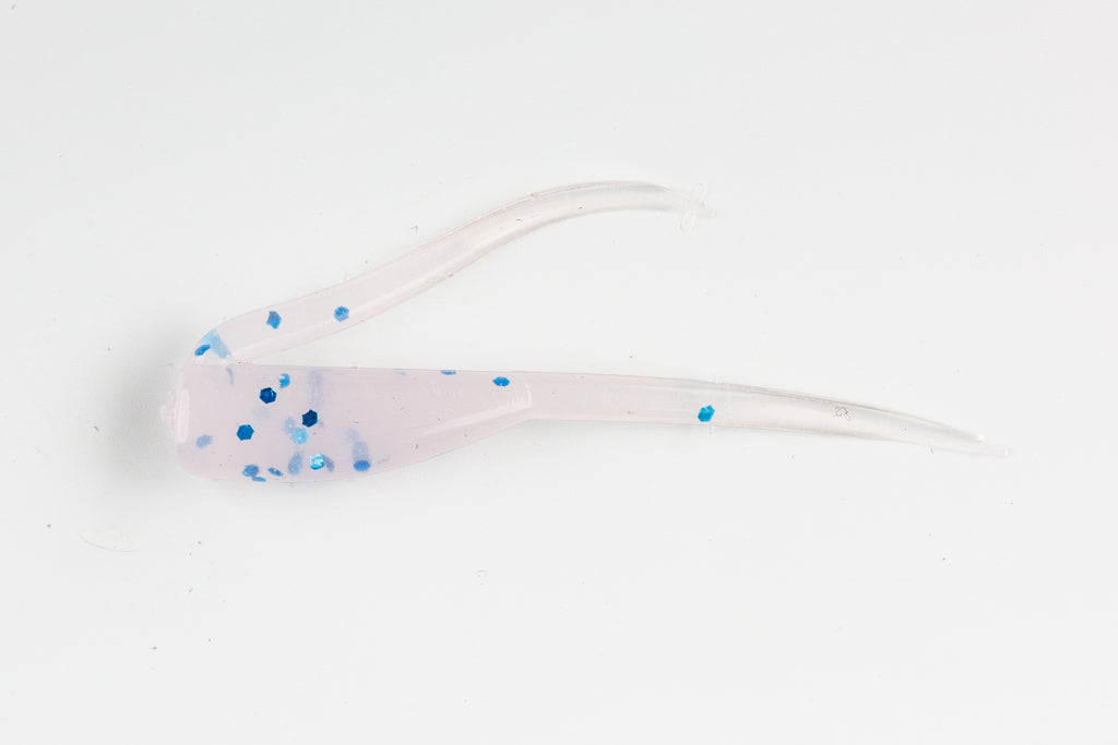 Glow Bait White with Blue Glitter Brush-Walker Crappie Lure