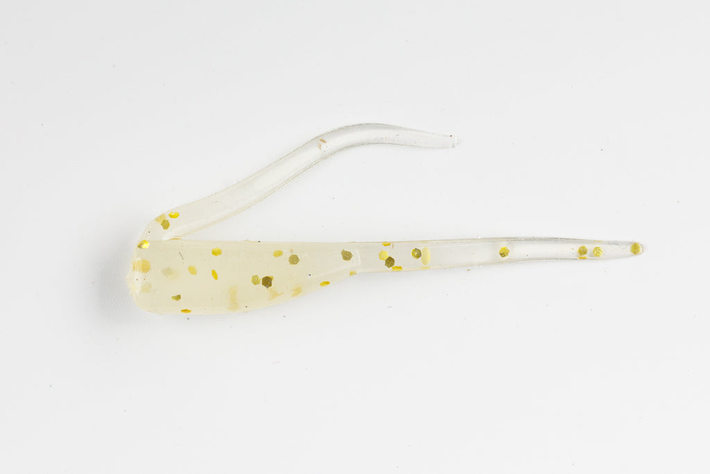 Glow Bait White with Gold Flake Brush-Walker Crappie Lure